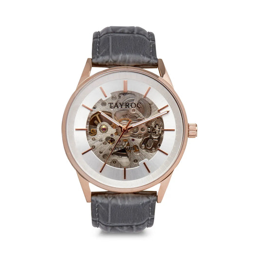 Belton Rose Grey Leather Watch